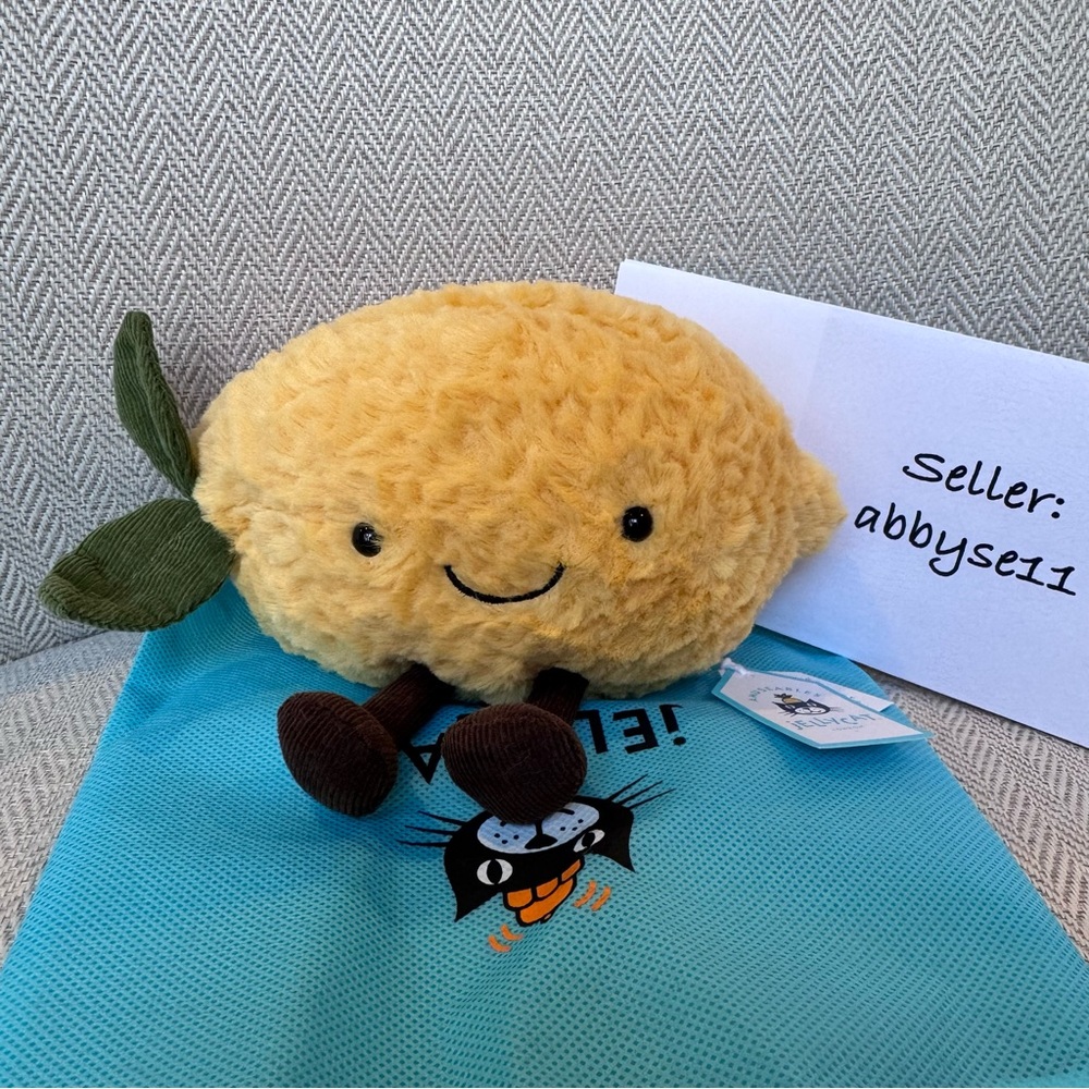 Jellycat  Amuseables Lemon - Small - Authentic - Brand New With Tags - Fast Ship